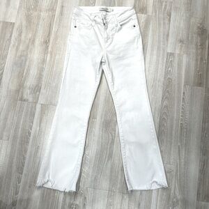 Hidden white summer cropped jeans